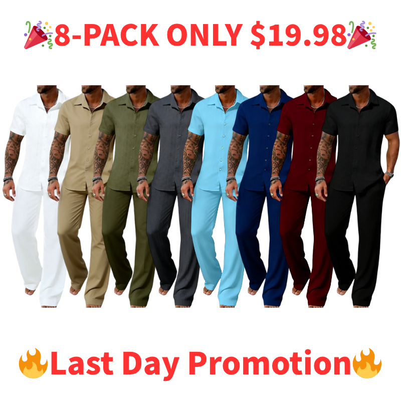 š„Men's Plain Textured Set