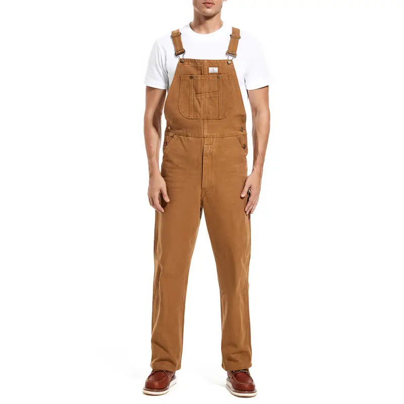 🔥Men's 4-Pack Flex Denim Bib Overalls — Adjustable & Utility Read