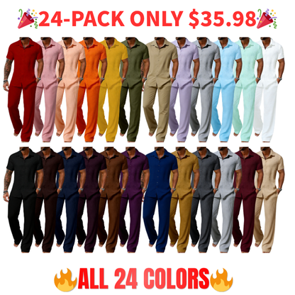 🔥Men's Plain Textured Set